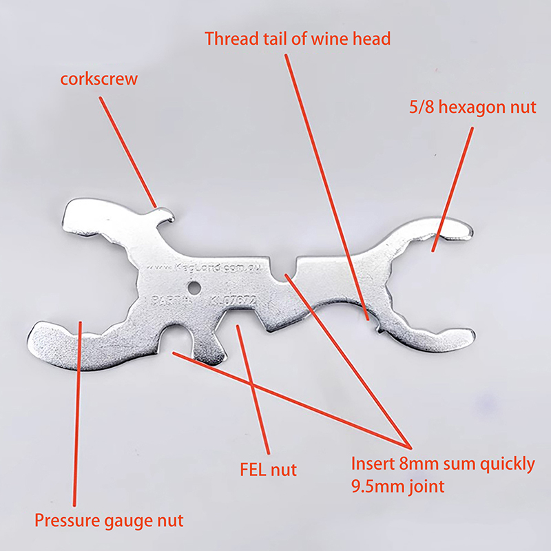 Pipe Wrench Adjustable - KegLand 7 in 1 chiave per